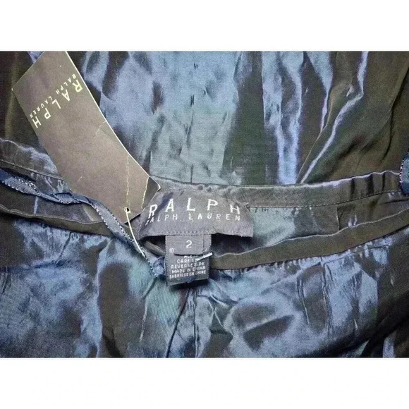 Ralph Lauren Women's Midnight Blue Satin Skirt Vintage Size 2 - New with Tags! - Picture 9 of 16